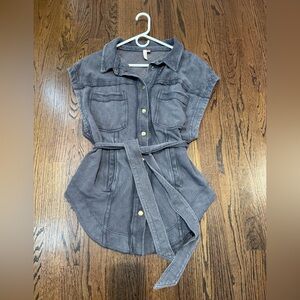 Anthropologie Charcoal Button-Down Shirt